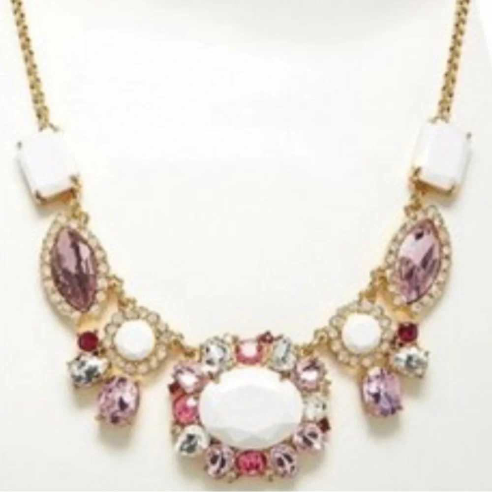 Kate Spade Pink Jeweled Statement Necklace